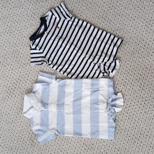 Ralph Lauren set of 2 baby rompers, sz 3M, blues/white